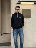 F032788双面麂皮绒拼接春季柔软亲肤男士半拉链卫衣 商品缩略图5