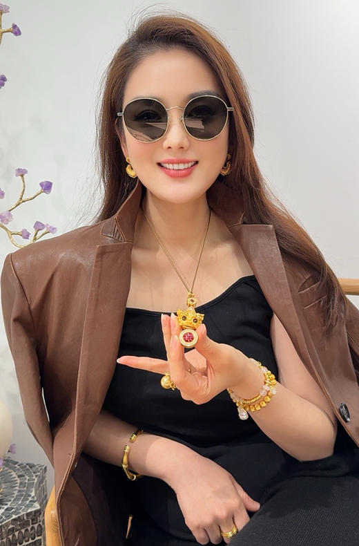 GAONAS 瑞兽献宝 时尚金色貔貅项链11938XGO 商品图6