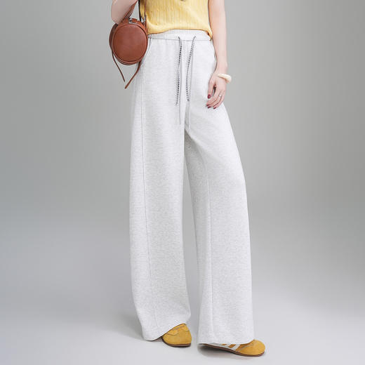 「自」全新升级【铂金会员174/天猫229/差价55】(22946)洛诗琳新款垂感窄版阔腿裤2026系带松紧腰百搭简约休闲裤 商品图0