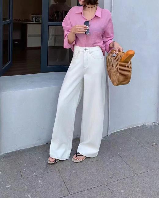 F0327117弹力窄版直筒牛仔裤女2026新款春季宽松阔腿裤 商品图6