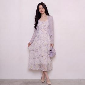 奢姿大码女装2026夏季减龄碎花荷叶边两件套胖妹妹蛋糕连衣裙套装9962960107