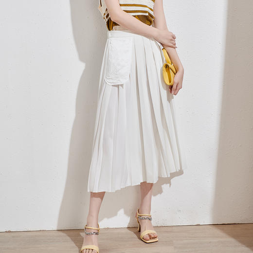 芳外2025夏季新款潮流设计感百褶A字裙子遮胯显瘦百搭半身裙1221 商品图3