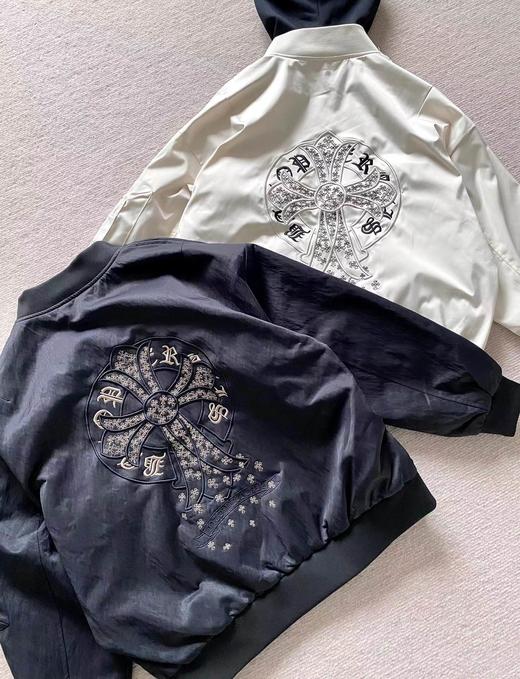 F032782帽子可拆卸款后背刺绣logo复古夹克外套男女同款 商品图3