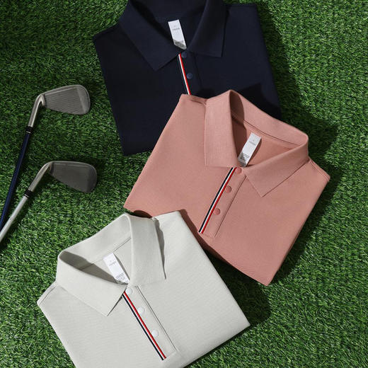 32支重磅珠地棉质翻领百搭短袖男女同款polo衫   HLS-GS82036# 商品图2