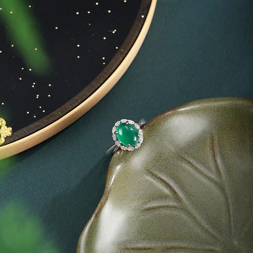 子佩集【春风得意】银S925戒指【JZ017545】绿玉髓2602 商品图2