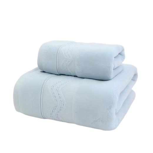 PLOVER啄木鸟 纯棉雕花毛巾套装（1条毛巾+1条浴巾）颜色随机 ZMN-MJ016 商品图0