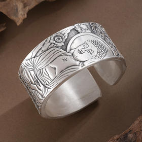 子佩集S999手工银【佛心渡缘】手镯【ZYG012】原创设计2602