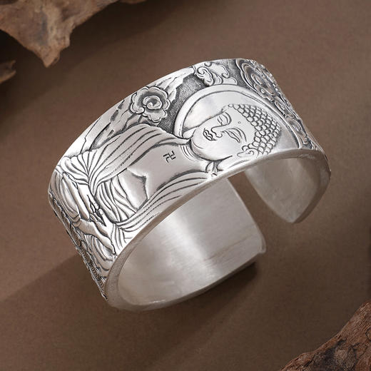 子佩集S999手工银【佛心渡缘】手镯【ZYG012】原创设计2602 商品图0