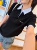 缪缪 新品26Ss新款拼接条纹翻领POLO衫 商品缩略图5