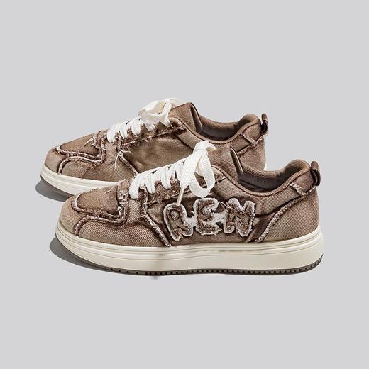 分销【人本春季鞋】人本厚底板鞋女2024秋季新款鞋子女ins潮百搭牛仔布休闲面包鞋女 RB-S0092382 商品图3