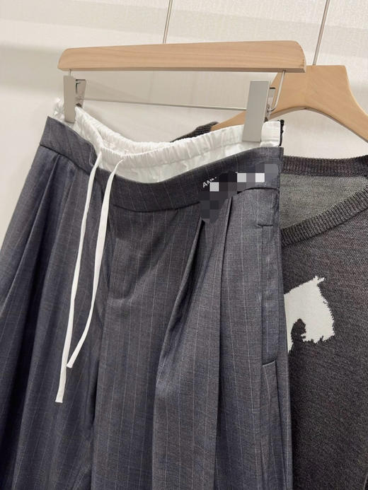 328-3 王心凌同款 ann女士条纹 阔腿 西装裤 潇洒恣意 亲肤垂坠 腰围弹力 商品图12