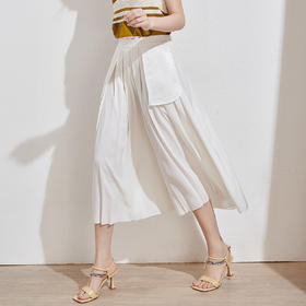 芳外2025夏季新款潮流设计感百褶A字裙子遮胯显瘦百搭半身裙1221