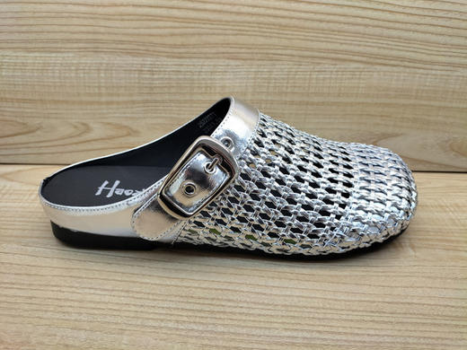 豪行2025夏勃肯女凉鞋25222271新款真皮百搭编织懒人鞋外穿女凉拖 商品图1