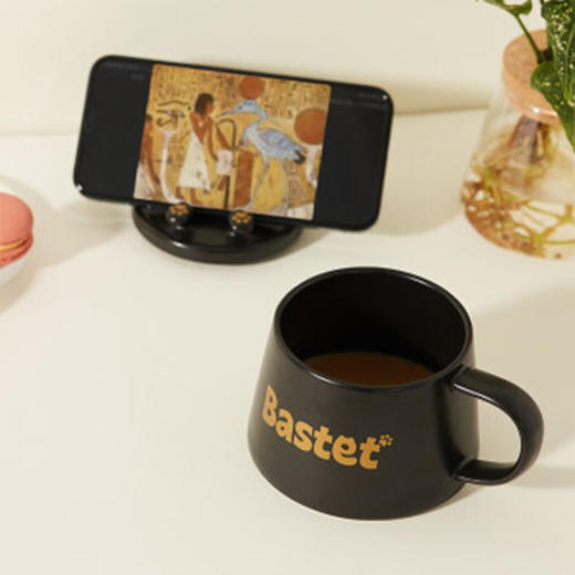 大英博物馆 安德森猫和她的朋友们系列巴斯特萌猫手机支架陶瓷马克杯 1003031 商品图2