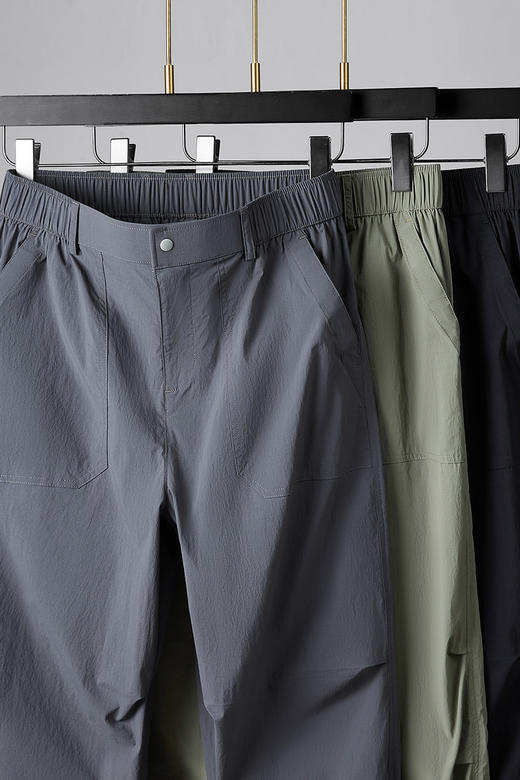 【DDP】大依优型大码男装夏季冰丝速干休闲裤高弹力松紧腰直筒长裤 商品图5