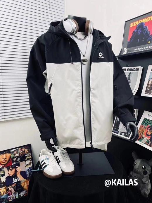 F032735春季新款户外运动内外双拉链训练重工连帽长袖冲锋衣 商品图1