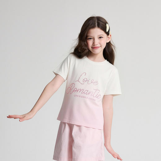 笛莎Deesha 2026年夏季新款中童女童图案T恤T恤 商品图2
