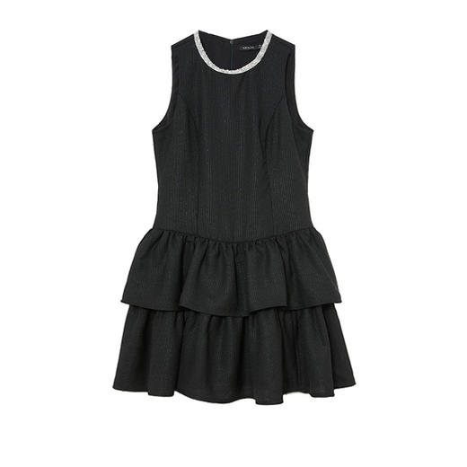 【气质高级感】小香风钉珠领口连衣裙女夏季千金风裙子LXD50658 商品图2