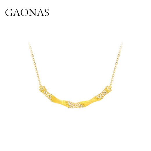 GAONAS   亭亭轩竹照 金色中式贵气项链11935XGO 商品图0