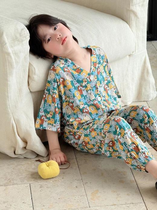 【秒杀】新增成人款❗️喜林贝尔儿童棉绸睡衣来咯❗️莱赛尔➕棉绸❗️舒服到爆❗️【莱纱绸-涂鸦家居服】丝滑软糯真心舒服哦❗️夏日的小救星 商品图2