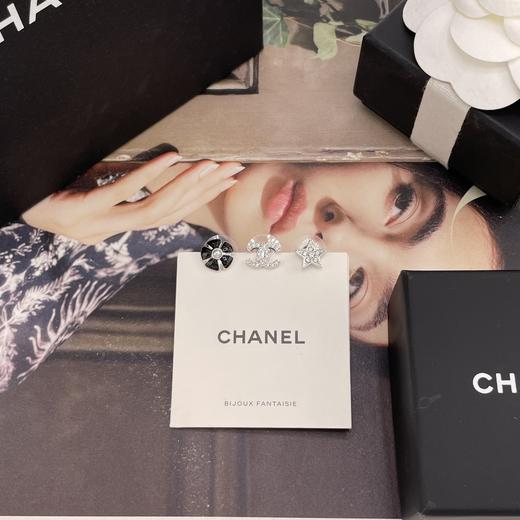 HD14 香奈儿 山茶花三件套耳钉粉/黑 商品图8