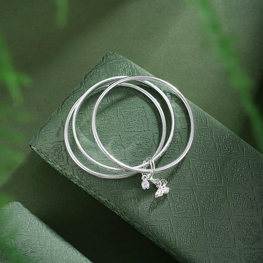 子佩集【翩跹铃华】银S999手镯【SZ009319】三个圈蝴蝶花苞2602 商品图2