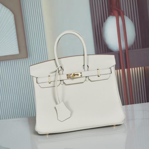 【纯手缝定制不退换】爱马仕 Birkin 25奶昔白 金/银扣 togo皮（MM） 商品图1