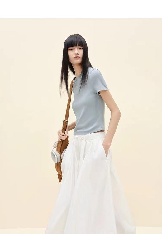 F0327113春夏氛围感糖果色系纯色舒适柔软圆领短袖T恤 商品图10