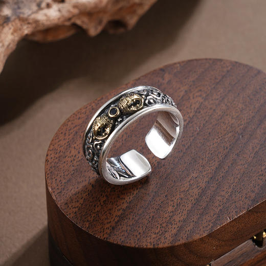 子佩集【无坚不摧】银S925戒指【CY706768】仿古祥云金刚杵2602 商品图0