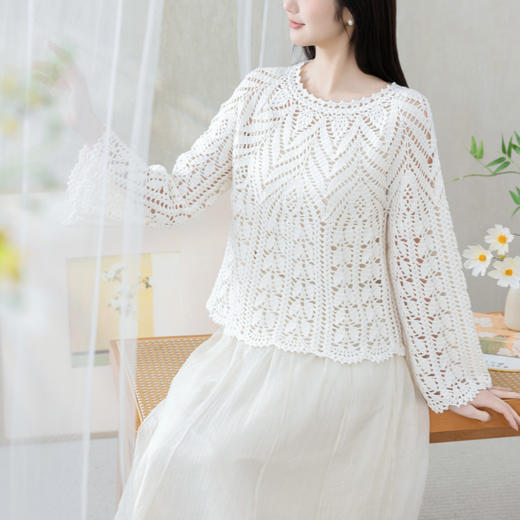 苏苏姐家羽锦育克毛衣手工diy钩针自制上衣编织羊毛线团材料包 商品图3