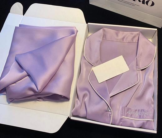 小众品牌纯色丝滑裸睡缎面睡衣套装 商品图6