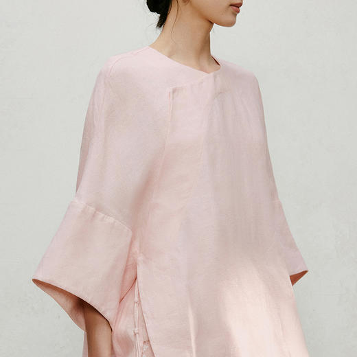 【林栖设计小店】手工挂饰|温柔新中式改良氅衣2026夏新款宽松百搭衬衣1962102 商品图5