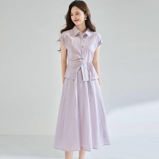 「高货sh」全新升级【铂金会员404/天猫539/差价135】(99506)洛诗琳2026新款醋酸天丝系带上衣高奢半身裙通勤两件套 商品图1