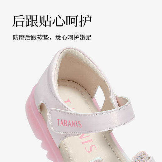 泰兰尼斯夏款中大童女童闪亮蝴蝶凉鞋M07D4B3638 商品图5