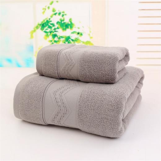 PLOVER啄木鸟 纯棉雕花毛巾套装（1条毛巾+1条浴巾）颜色随机 ZMN-MJ016 商品图3