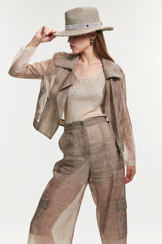 SAFICOO 休闲气质 立体剪裁 机车夹克外套 商品图2