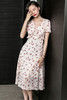 芳外v领荷叶花边连衣裙6Q19BL2080 商品缩略图1