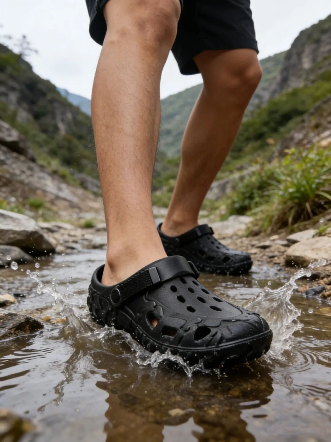 拖两穿！包头防滑~沙滩~踩屎感软底透气休闲男女拖鞋