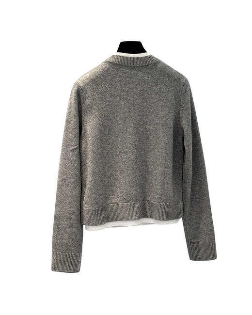 女款羊绒假两件针织开衫毛衣hu025 商品图1