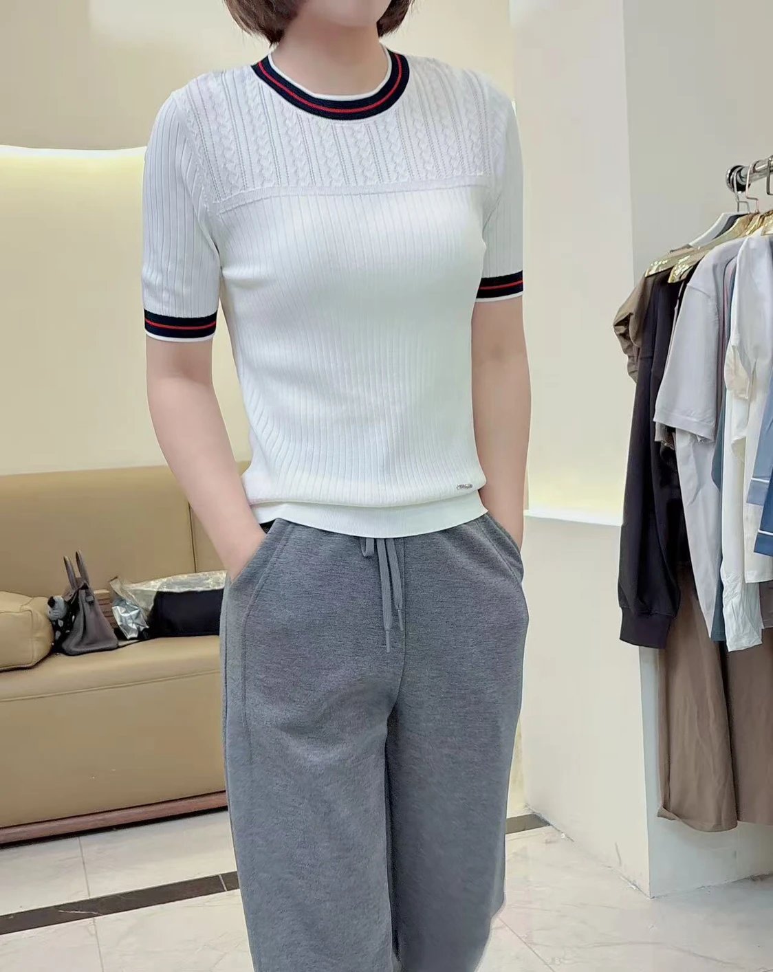 品牌原单！短袖针织衫 26G0337