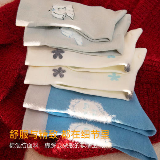 靴下物无骨袜子女春秋款中筒袜棉袜2025年新款植绒日系袜子可爱 商品图0