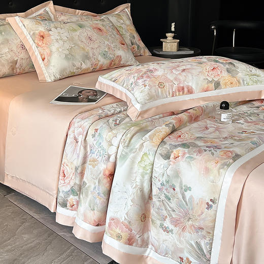 2026新款莱赛冰丝数码印花夏被四件套 仿天丝空调被 商品图2