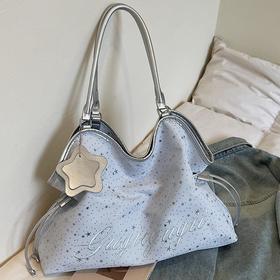 【星星珠光托特包】女大容量手提包小众2026春季新款高颜值通勤托特包