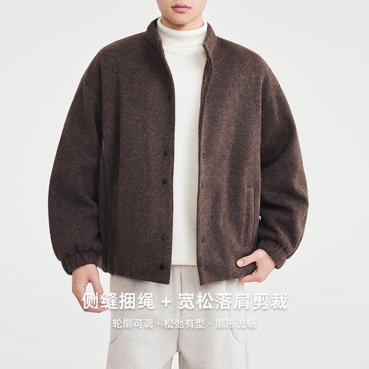 墨麦客男装仿毛织肌理羽绒服男2025冬款宽松落肩男士羽绒服88940 商品图1