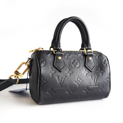 【95新】LV路易威登NANO SPEEEDY M82450黑色全皮压花nano speedy 单肩斜挎手提包女士260326AK09 商品图2