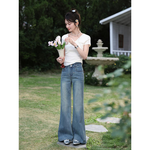 鹿向南【0330/20:00新品前一小时7折限量100件】蓝色牛仔裤 商品图1