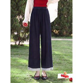 鹿向南【0331/20:00新品前1小时7折限量100件】藏蓝色休闲牛仔裤