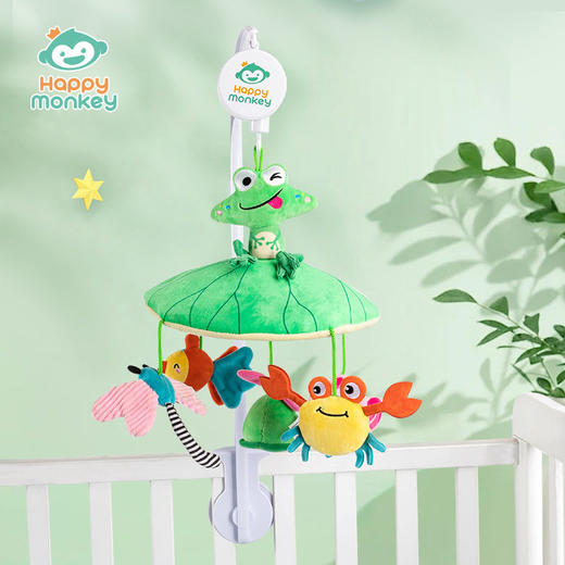 Happy monkey新生儿音乐床铃可旋转婴儿玩具床头铃宝宝音乐转铃 商品图2