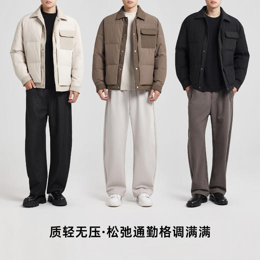 墨麦客男装假两件翻领羽绒服男2025冬季新款宽松休闲保暖外套男士 商品图4