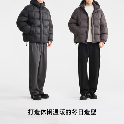墨麦客男装2025年冬季新款防跑绒设计轻户外连帽工装羽绒服男外套 商品图4